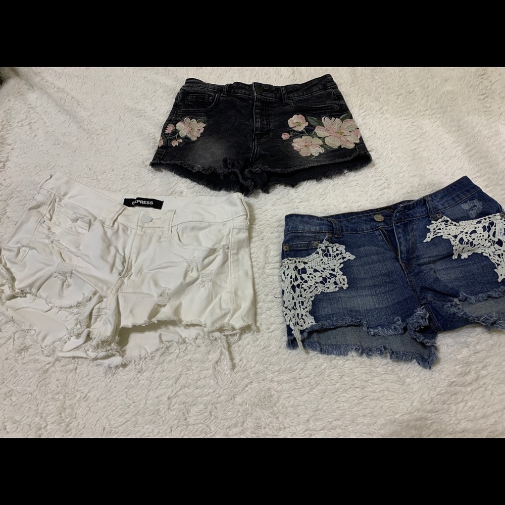 Three pairs of shorts.